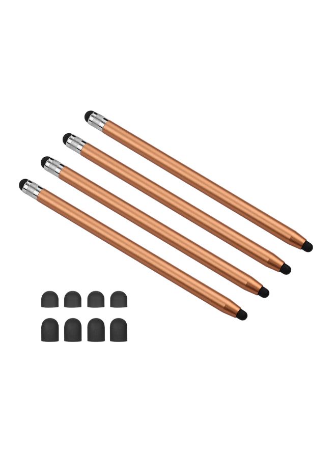 4-Piece 2-In-1 Touchscreen Stylus Pen Gold - Image 4